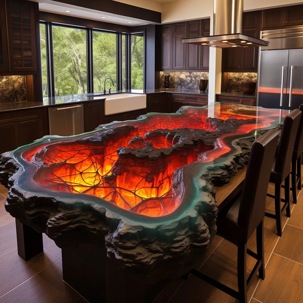 Natural Beauty of Volcano Inspired Kitchen Islands