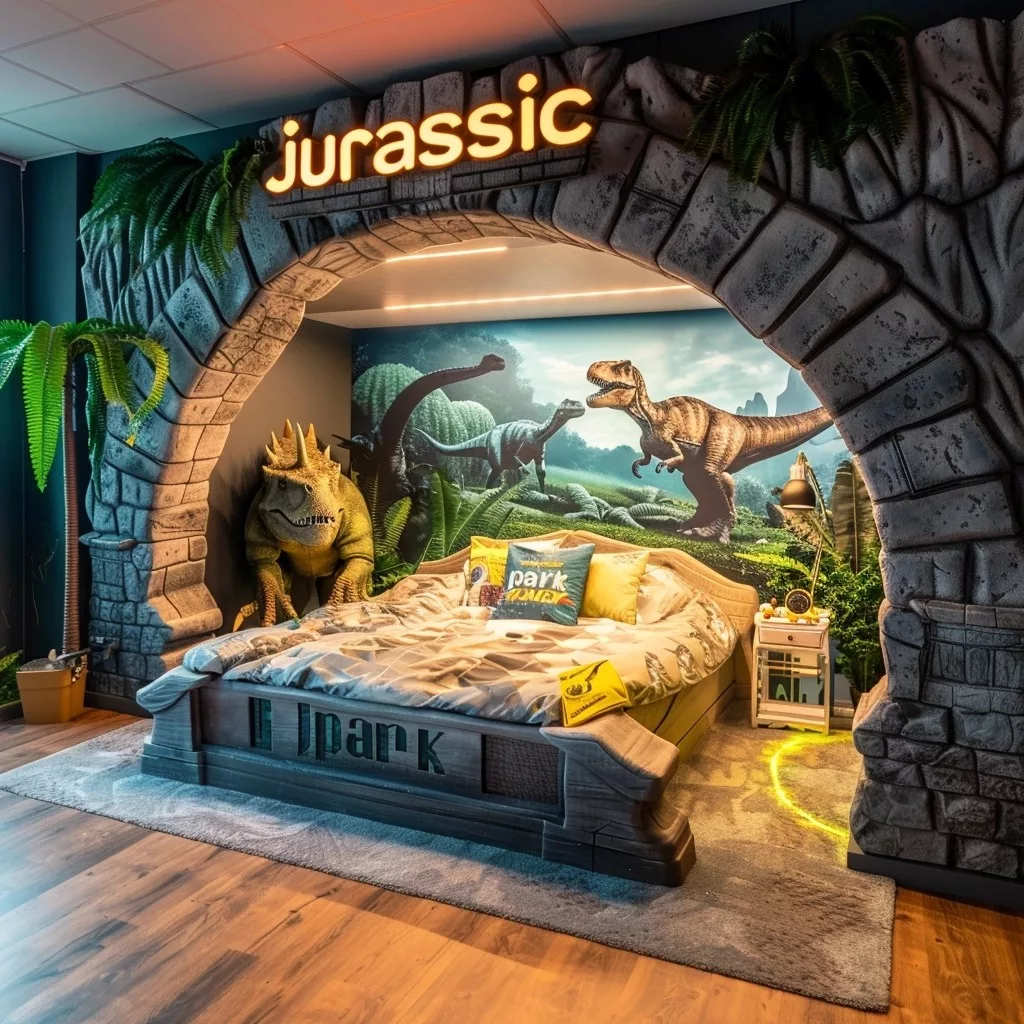 Transform Your Room into a Prehistoric Paradise with a Jurassic Themed Bed