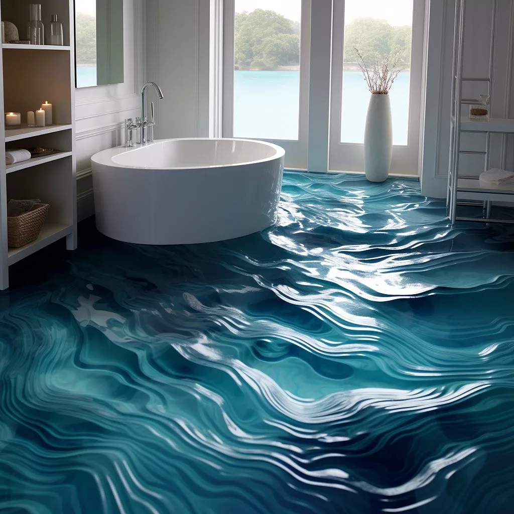 Ocean-Inspired Bathroom Floor: Coastal Flooring Ideas