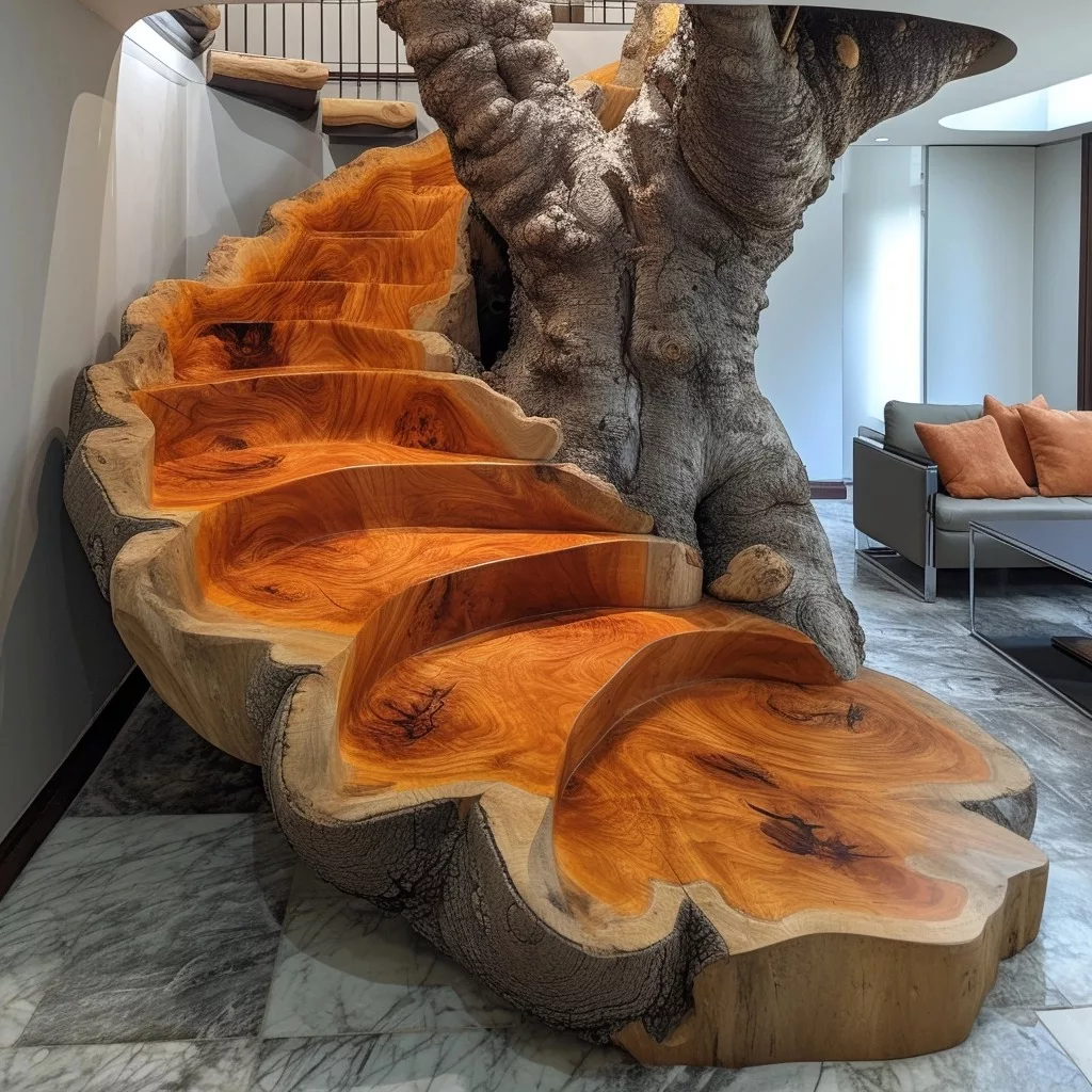 Designing a Tree Trunk Spiral Staircase