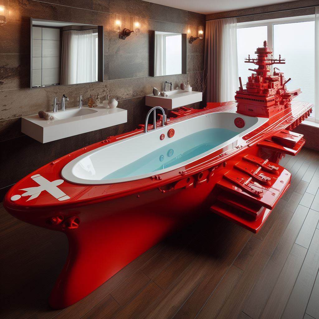 Luxury and Nostalgia of Aircraft Carrier Bathtubs