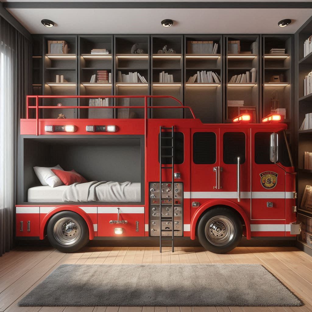 Blaze into Bedtime: The Fire Truck Bunk Bed