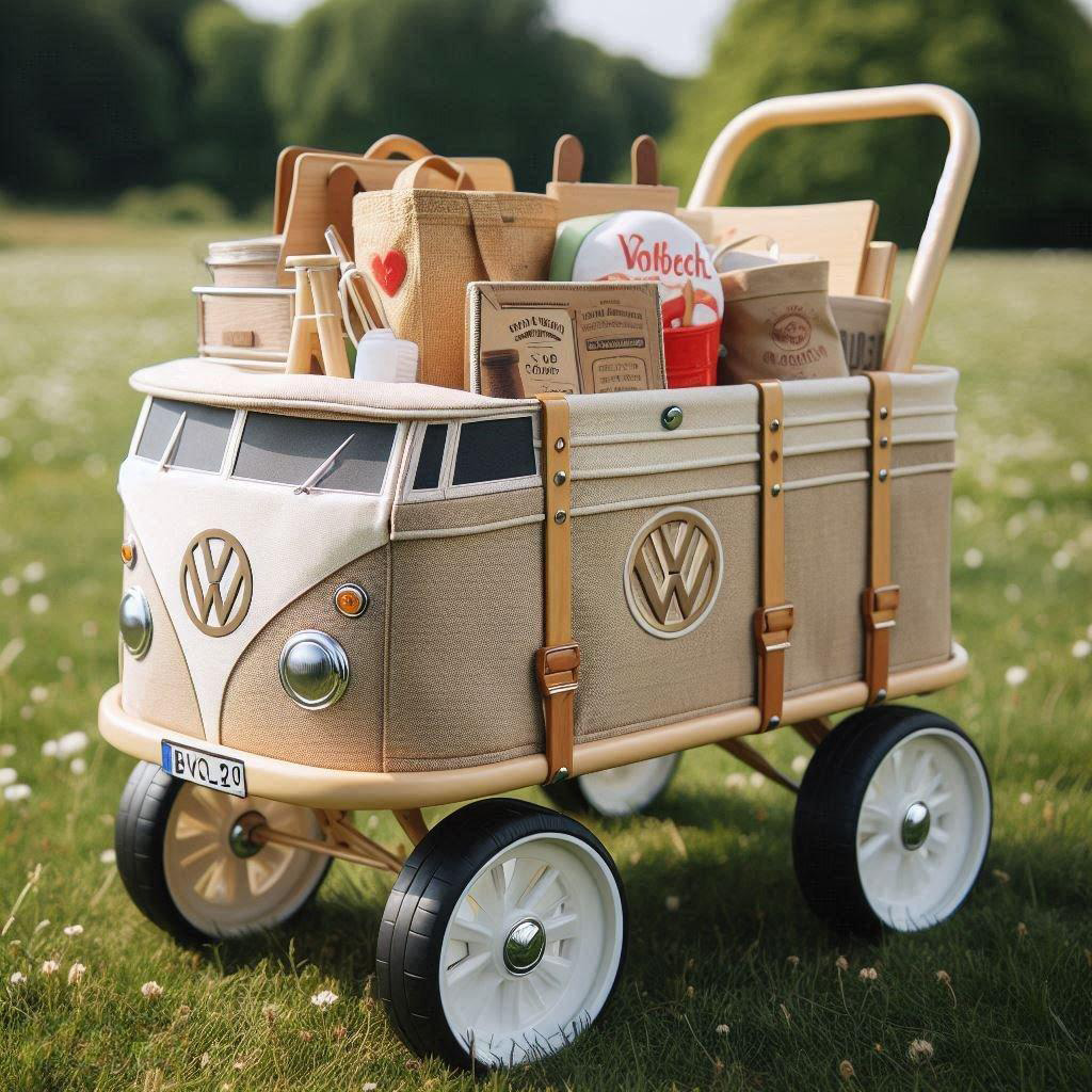 Retro Charm on Wheels: The Volkswagen Bus Canvas Wagon