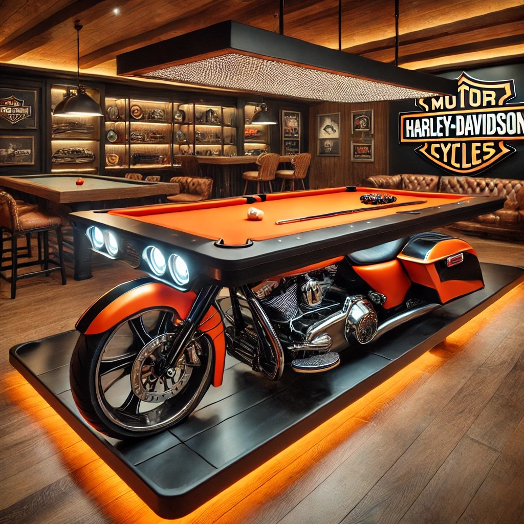 Rebel's Rack: The Iconic Harley Davidson Pool Table - Where Motorcycle Legends Meet Billiards Brilliance