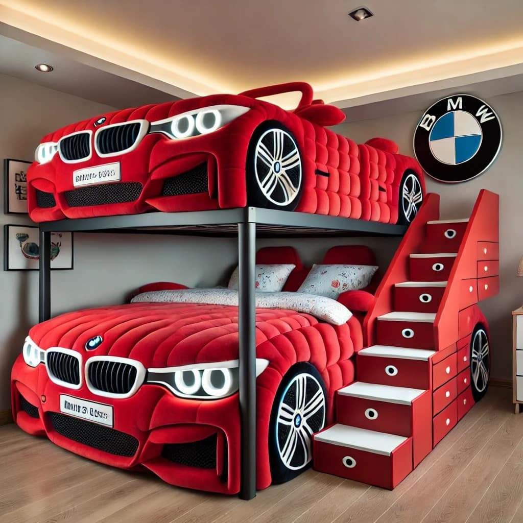 Buckle Up for Rest: The Luxury Car Bunk Bed