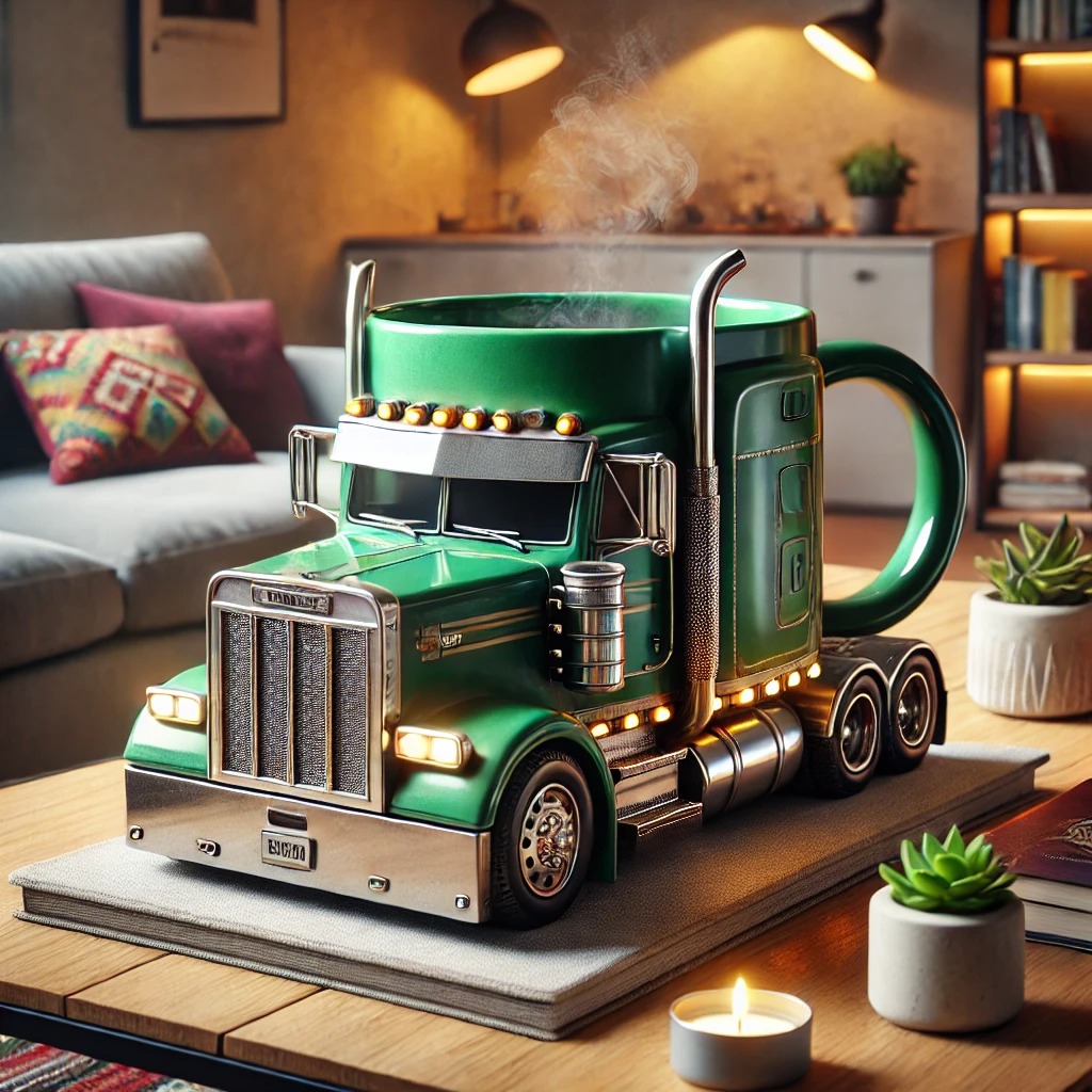 Rugged Refreshment: The Semi Truck Coffee Mug