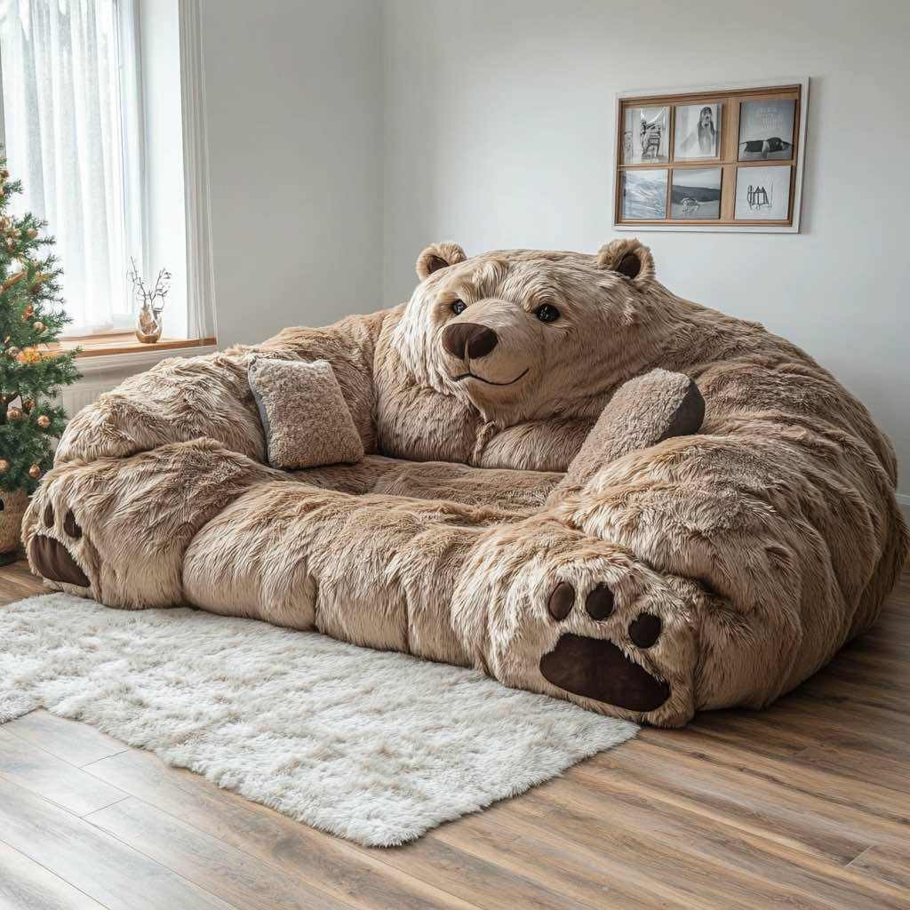 Fuzzy Hibernation Station: The Ultimate Giant Bear Lounger That Will Transform Your Living Space