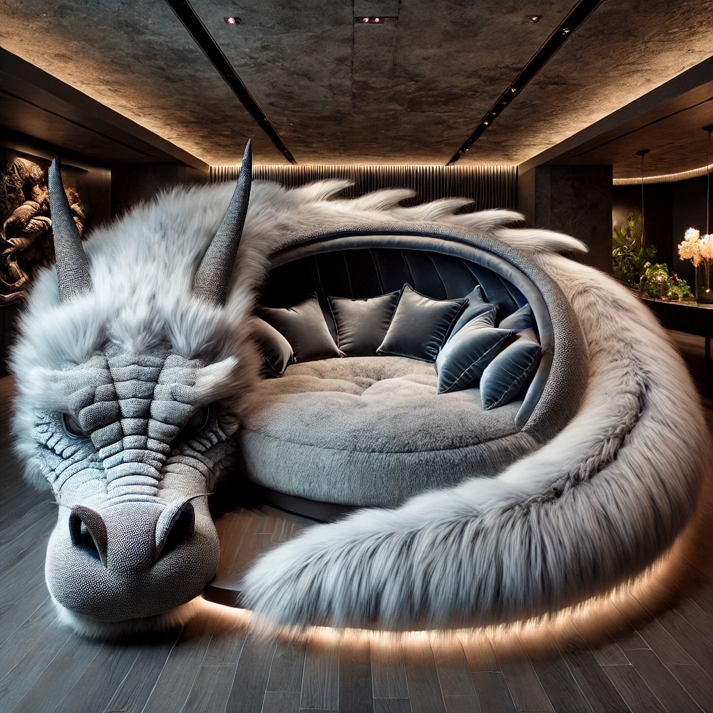 Mythic Comfort: The Dragon Fur Lounger