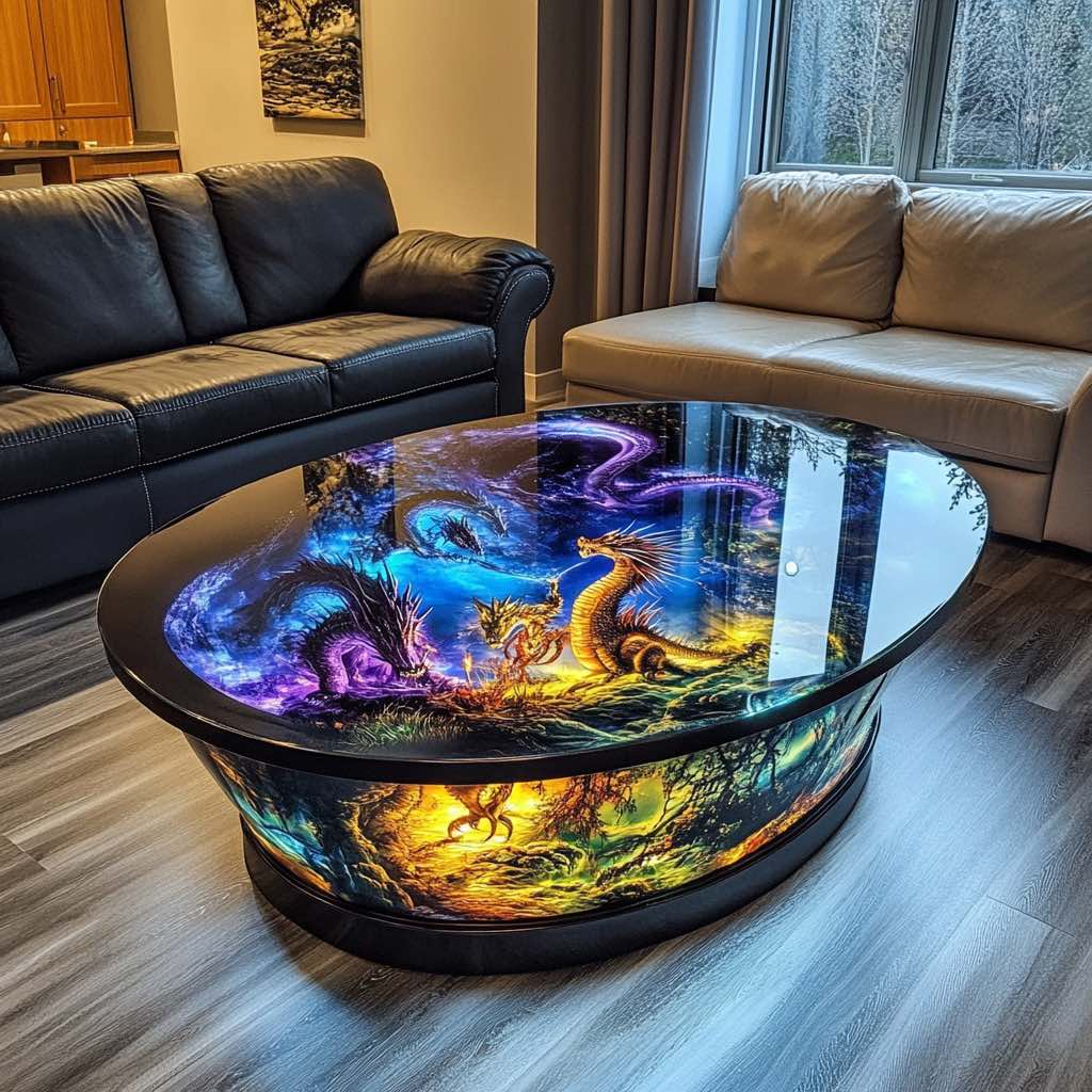 Ignite Your Living Space: The Dragon Themed Coffee Table