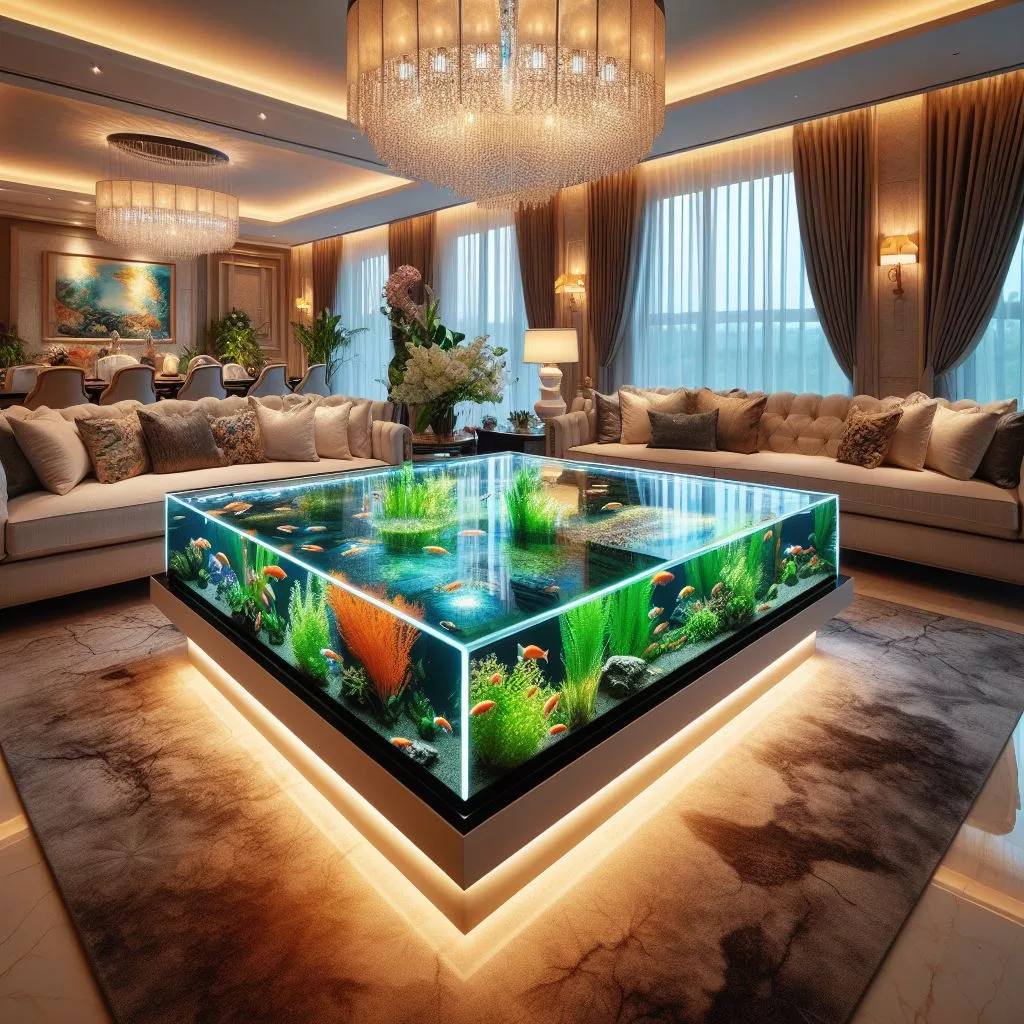 Dive into Opulence: Explore Luxury Aquarium Base Coffee Tables with ...