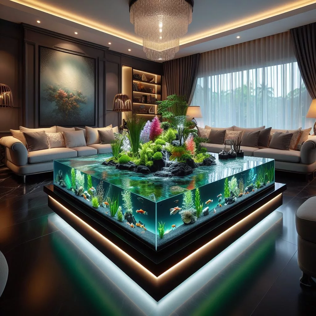 Dive into Opulence: Explore Luxury Aquarium Base Coffee Tables with ...