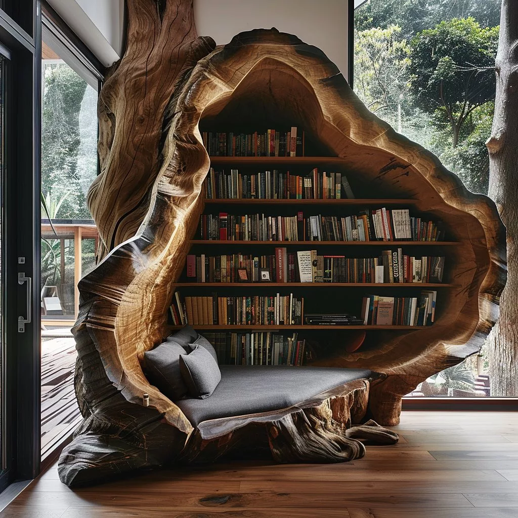 Enchanted Elegance: Crafting Your Hollow Tree Trunk Bookshelf - A Design and Construction Odyssey