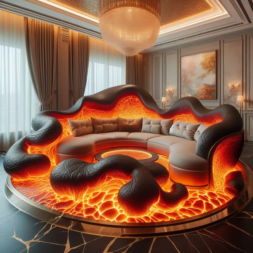 Molten Marvel: Elevate Your Space with the Stylish Design and Effortless Maintenance of the Lava Couch