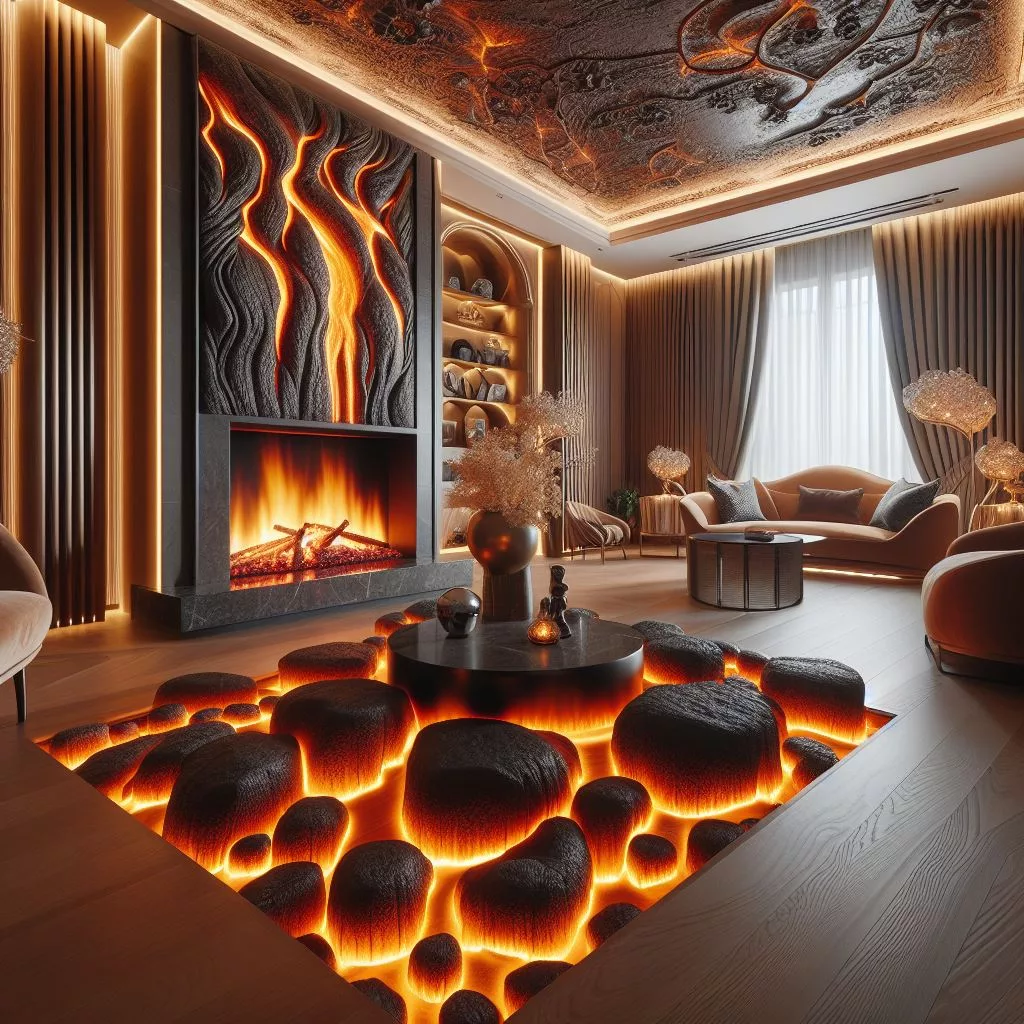 Molten Marvels: Elevating Ambiance with Unique Design Elements and Benefits of Lava Inspired Fireplaces