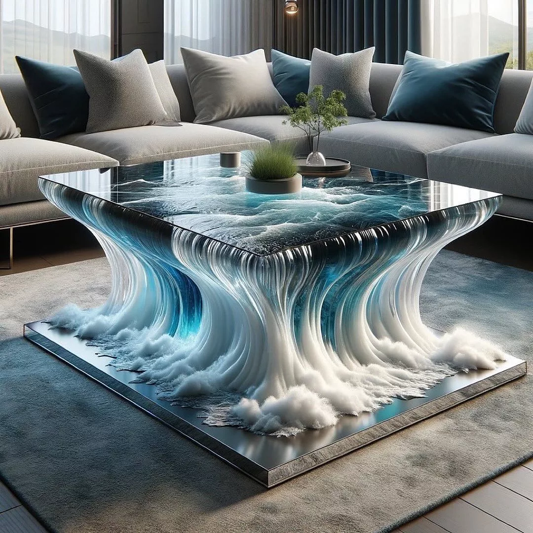 Wood and Epoxy Waterfall Coffee Tables: Unique Designs & Creation