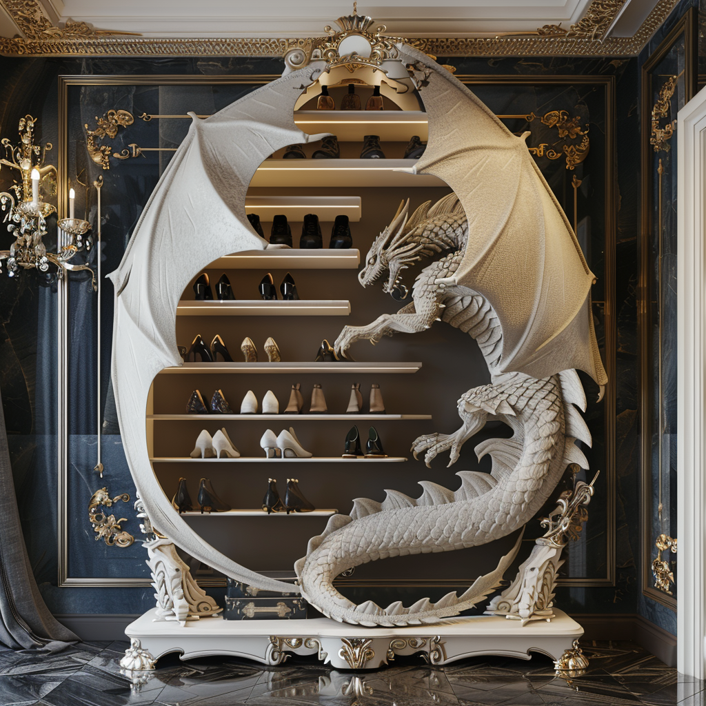 Dragons at Your Feet: Unleashing Unique DIY Ideas and Design Tips for Dragon Theme Shoe Shelves