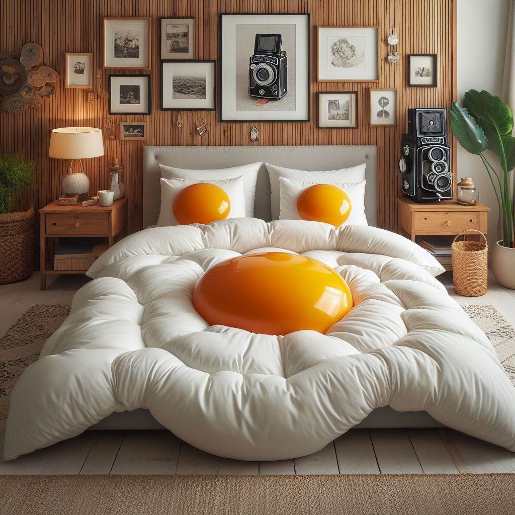 Omelet-Themed Bed: Crafting Breakfast Bliss - THINK ART DESIGNS