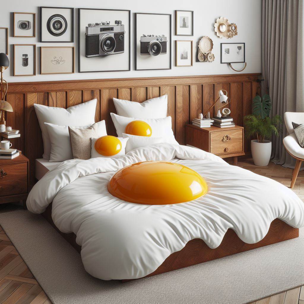 Omelet-Themed Bed: Crafting Breakfast Bliss - THINK ART DESIGNS