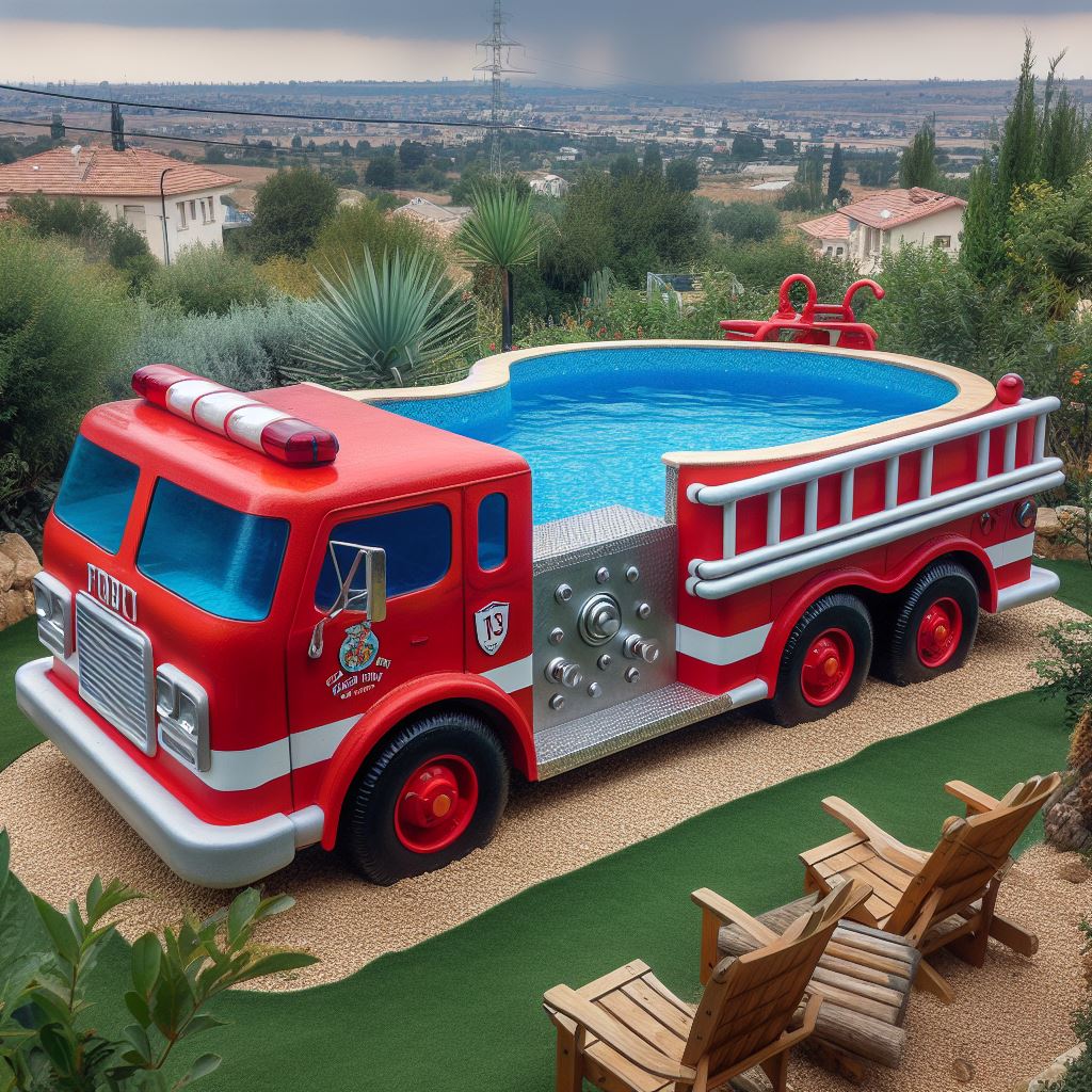 Ride The Waves: Dive Into Fun With A Firetruck Pool - Think Art Designs