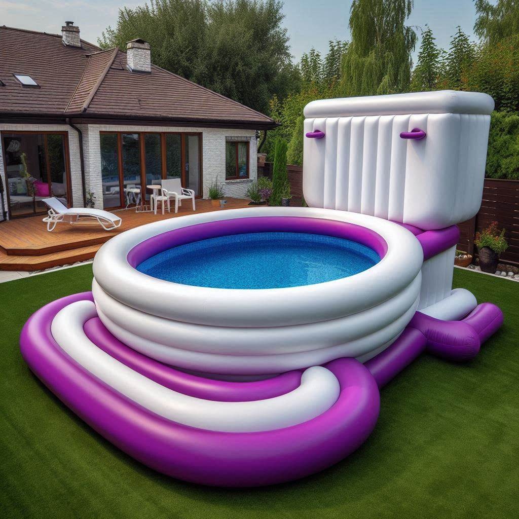 Quirky Inflatable Toilet-Shaped Pools for Fun-Filled Pool Parties